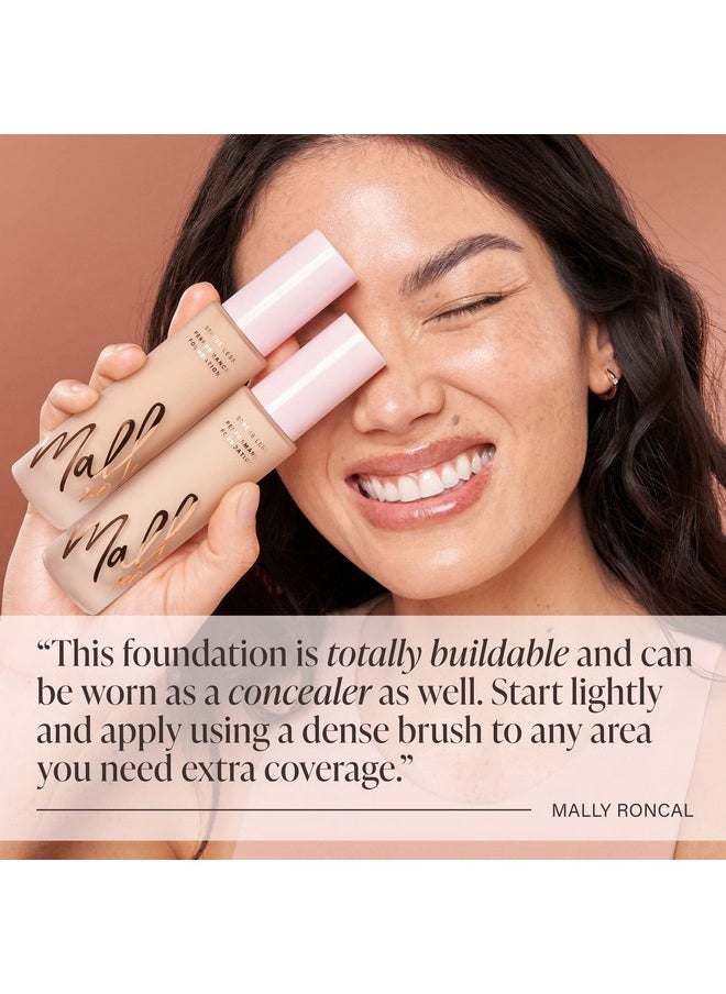 Mally Beauty - Stress Less Performance Foundation Light Buildable Medium To Full Coverage Lightweight Foundation Liquid Niacinamide Brightens And Hydrates Skin Satin Finish - Image 1