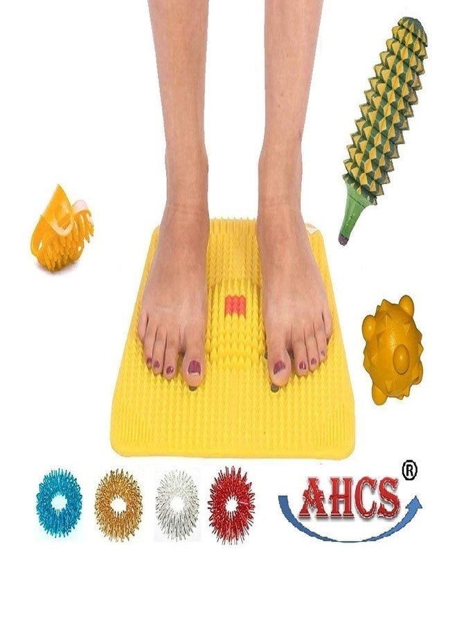 ACS MAT Accupressure Foot Mat مجموعة الأسطوانة اليدوية الخشبية - Image 1