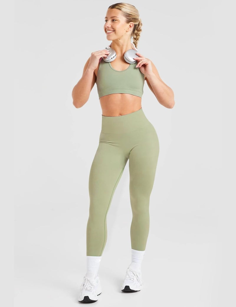 Laite Hebe Leggings for Women - High Waisted Full Length Buttery Soft Yoga Pants for Workout Athletic Daily Light Green - Image 2