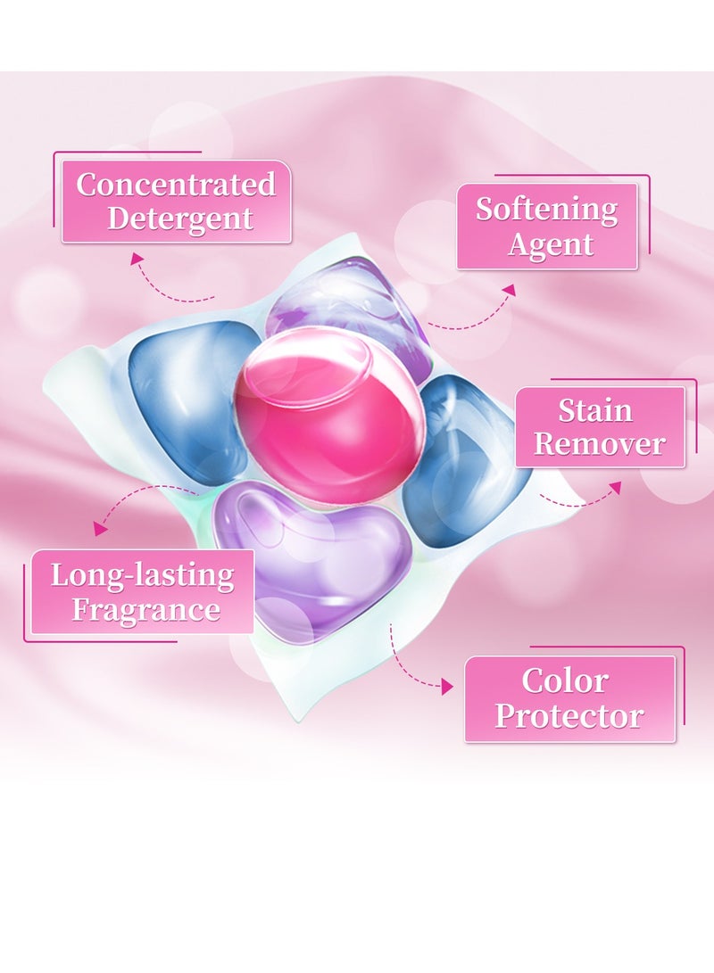 ar FUM أرفوم بودز، كبسولات منظف الغسيل 5 في 1 مع معزز العطر، مركز المنظف، ملين، حماية الألوان، مزيل بقع قوي في كبسولة واحدة، عطر يدوم 16 أسبوعًا، 42 بودز، أبدي - Image 5