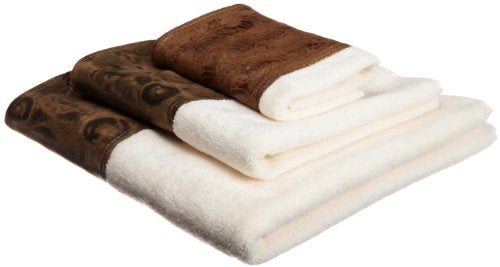 Popular Bath Zambia Animal Print 3 Piece Towel Set, Classic Luxury Contemporary Decor Ensemble - Image 1
