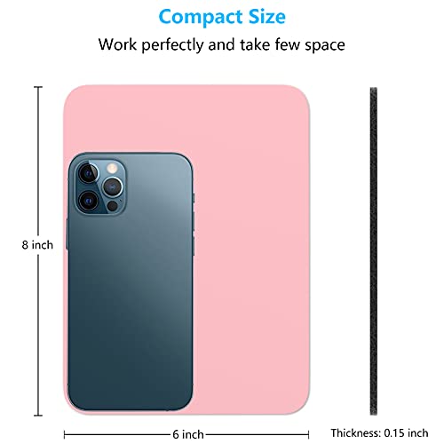Dapesuom Small Mouse Pad, 6 x 8 Inch Thick Rubber Premium-Textured Non-Slip Portable & Washable Mini Mouse Mat for Women Men Wireless Laptops Keyboard Tray Gaming Work Computer Office Travel, Pink - Image 2