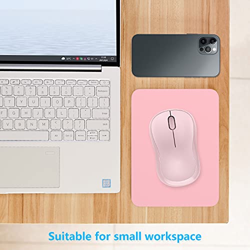 Dapesuom Small Mouse Pad, 6 x 8 Inch Thick Rubber Premium-Textured Non-Slip Portable & Washable Mini Mouse Mat for Women Men Wireless Laptops Keyboard Tray Gaming Work Computer Office Travel, Pink - Image 4