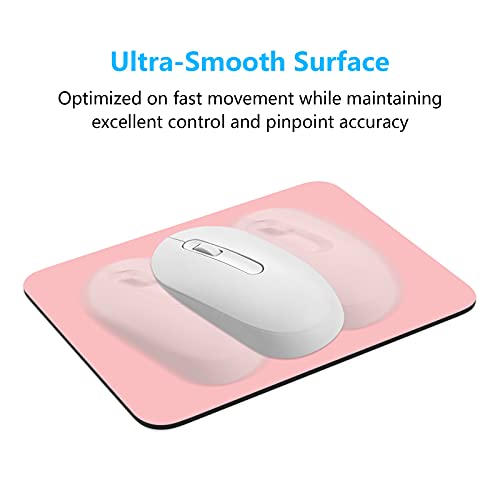 Dapesuom Small Mouse Pad, 6 x 8 Inch Thick Rubber Premium-Textured Non-Slip Portable & Washable Mini Mouse Mat for Women Men Wireless Laptops Keyboard Tray Gaming Work Computer Office Travel, Pink - Image 5
