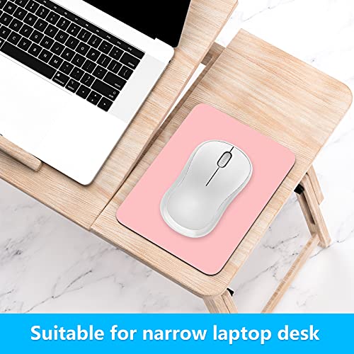 Dapesuom Small Mouse Pad, 6 x 8 Inch Thick Rubber Premium-Textured Non-Slip Portable & Washable Mini Mouse Mat for Women Men Wireless Laptops Keyboard Tray Gaming Work Computer Office Travel, Pink - Image 3