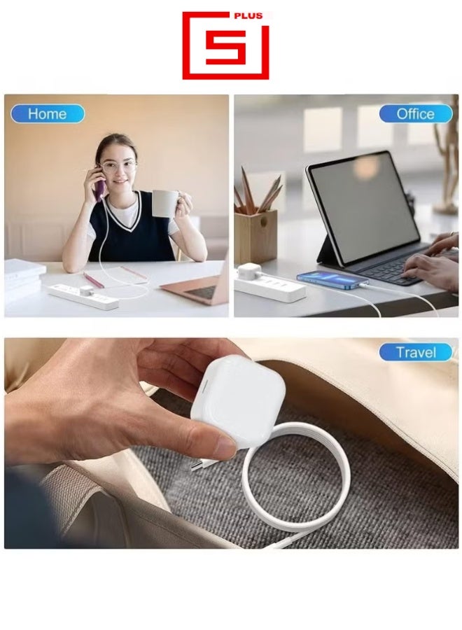 5plus 20W Fast Charger | USB C Wall Fast Charger Adapter with 1m USB C to Lightning Cable Compatible with 5plus 14/14 Pro/14 Pro Max/13/12/SE2020/11/XR/XS Max/X/iPad - Image 3