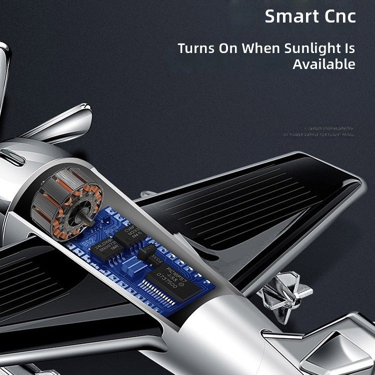 Solar-Powered Airplane Car Perfume Decoration - Rotating Solid Fragrance for Vehicle Interior - Image 4