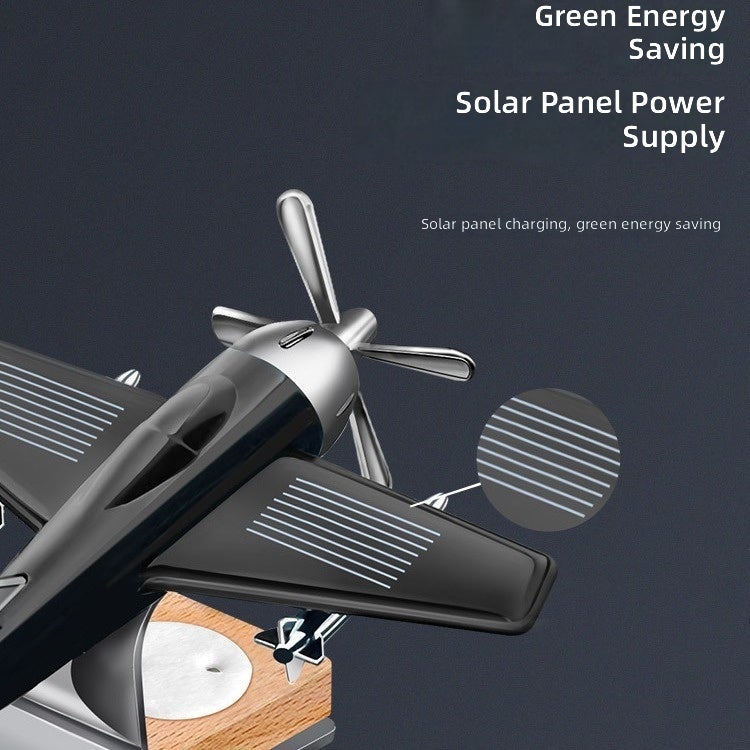 Solar-Powered Airplane Car Perfume Decoration - Rotating Solid Fragrance for Vehicle Interior - Image 5