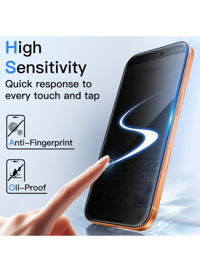 IPhone 17 Full Privacy Tempered Glass Screen Protection, Anti-Spy 9H Hardness, Full Cover Explosion-Proof Screen,ESD Anti-Static, [Case Friendly] [Bubble Free] - Black - Image 5