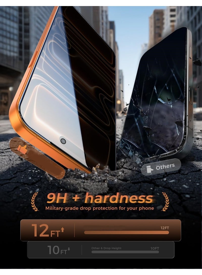 IPhone 17 Full Privacy Tempered Glass Screen Protection, Anti-Spy 9H Hardness, Full Cover Explosion-Proof Screen,ESD Anti-Static, [Case Friendly] [Bubble Free] - Black - Image 4