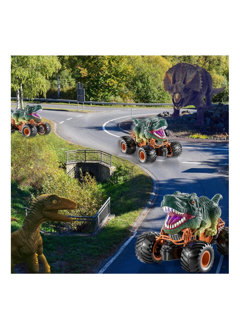 SYOSI 2.4GHz Remote Control Dinosaur Car RC Dino Toys with Light Sound Spray Indoor Outdoor All Terrain Electric RC Car Toys Birthday Gifts for 3 to 12 Boys Kids  - Image 2