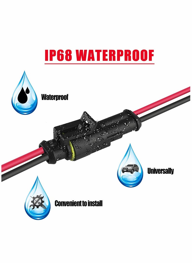 16awg 5 Kits 2 Pin Waterproof Connectors With 10cm Pigtail 1.5mm Series Rubber Seal Electrical Terminals, 2p1.5 Series Hid Plug Car Waterproof Connector, Car Connector Plug with Cable Complete Set - Image 4