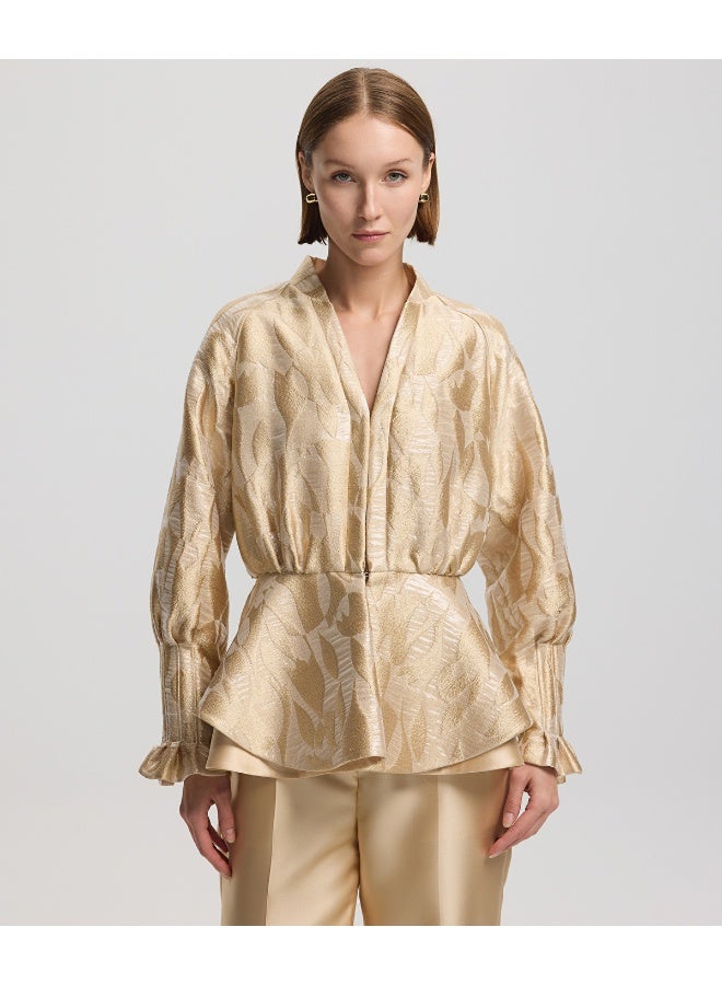 Ipekyol Jacquard Peplum Jacket - Image 1