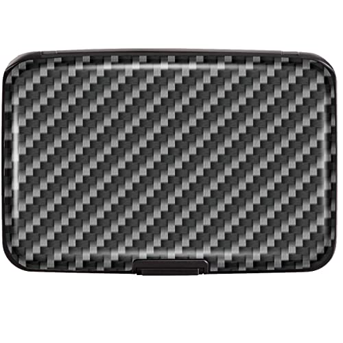 Coco Rossi Mini Credit Card Holder for Women and Men,RFID Blocking Slim Hard Card Case ID Case Travel Wallet, Carbon Fiber - Image 1