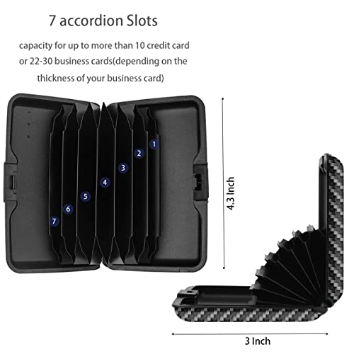 Coco Rossi Mini Credit Card Holder for Women and Men,RFID Blocking Slim Hard Card Case ID Case Travel Wallet, Carbon Fiber - Image 5