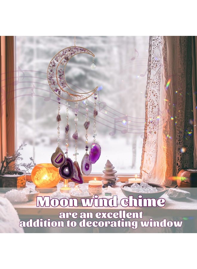 Dreamocean Amethyst Dream Catchers, Dreamocean Moon Tree of Life Dream Catcher Crystal Wind Chimes Sun Catcher Hanging Window Wall Decor Yoga Meditation Gifts for Adults Girls - Image 3