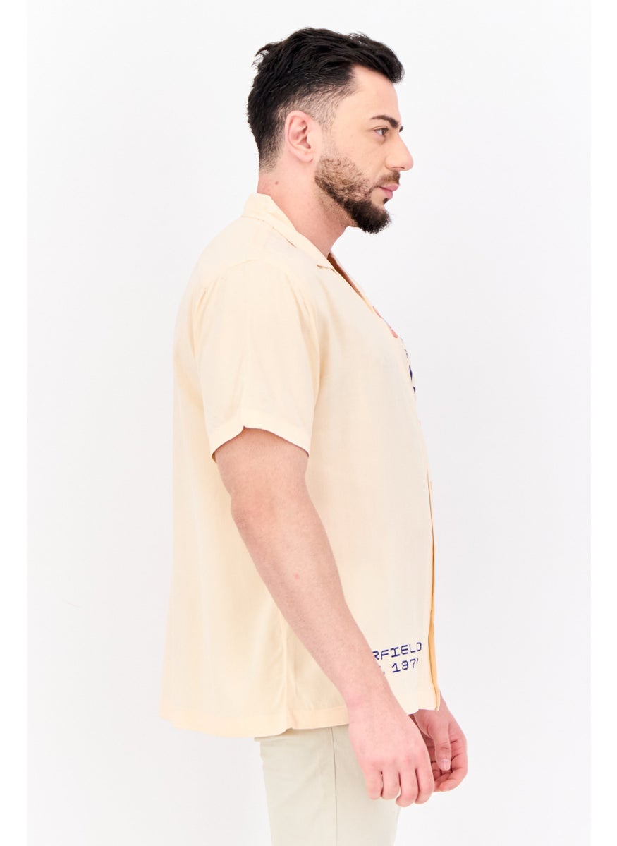 nickelodeon Men Regular Fit Short Sleeves Garfield Casual Shirt, Peach Combo  - Image 2