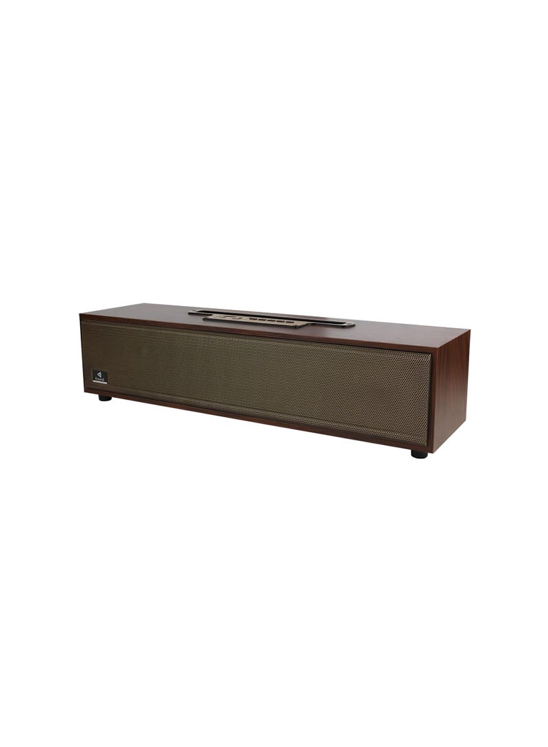 Kisonli G11 Wooden Bluetooth Speaker with 360-Degree Surround Sound – 16W – 1200mAh Battery – Up to 5 Hours of Playback – Deep Bass – Brown  - Image 1