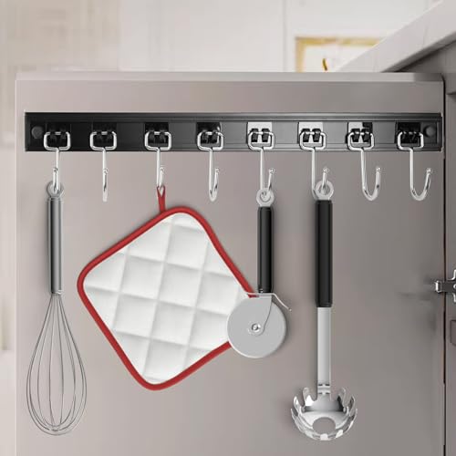 Cociat 2PCS Utensil Racks with 8 Hooks 17 Inch Kitchen Utensil Holders Hanging Utensil Rack Multifunctional (17 inch) - Image 5