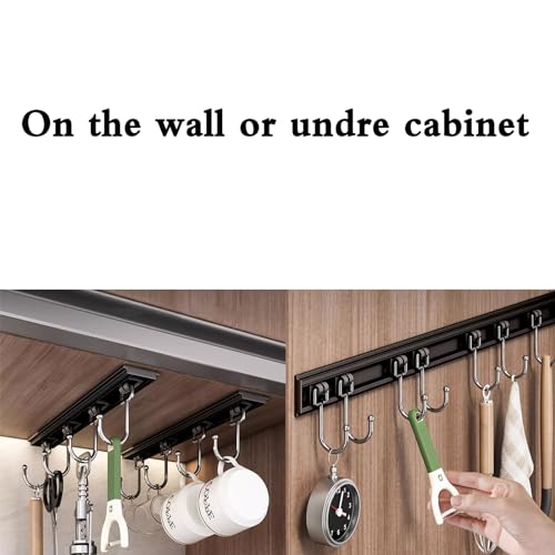Cociat 2PCS Utensil Racks with 8 Hooks 17 Inch Kitchen Utensil Holders Hanging Utensil Rack Multifunctional (17 inch) - Image 2