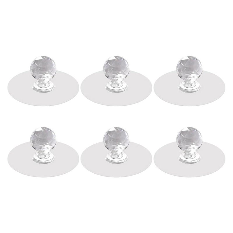 6Pcs White Self Adhesive Door Handles Punch Free Multipurpose Cabinet Pulls - Image 2
