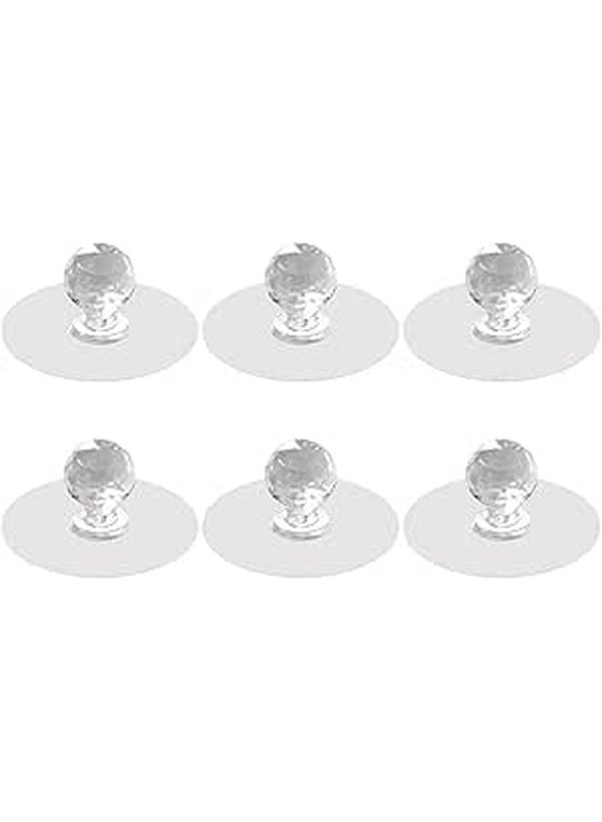 6Pcs White Self Adhesive Door Handles Punch Free Multipurpose Cabinet Pulls - Image 1