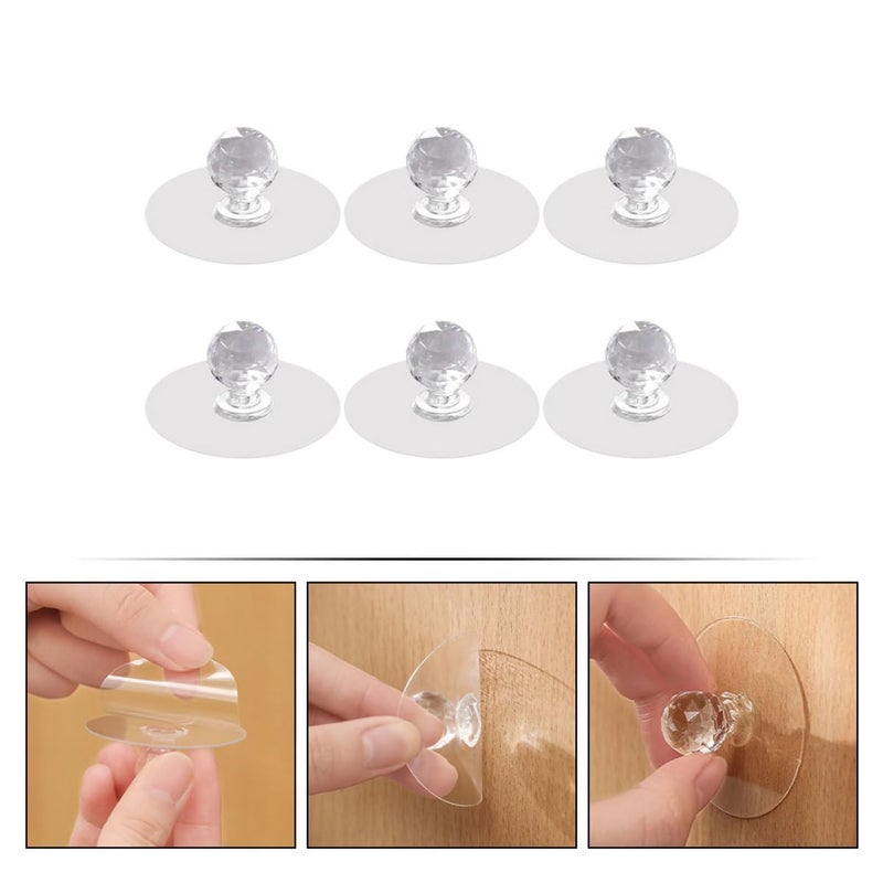 6Pcs White Self Adhesive Door Handles Punch Free Multipurpose Cabinet Pulls - Image 4