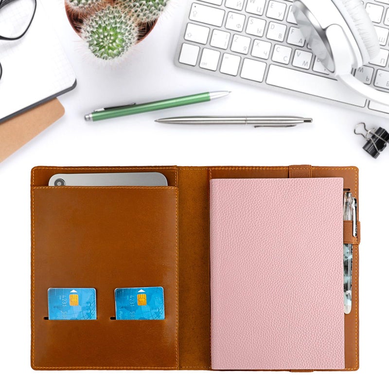 Coffee Color Heavy Duty PU Leather Executive Notebook Protector Document Holder For Daily Commuting - Image 4