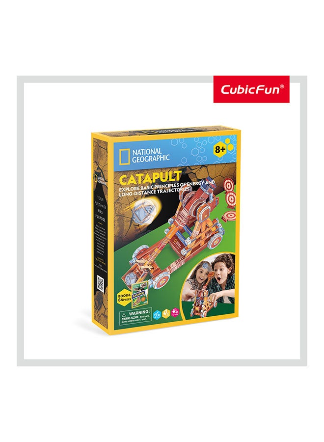 CubicFun National Geographic 3D Puzzle Catapult 84 Pieces - Explore Basic Principles of Energy And Long-Distance Trajectories, For 8 Years + - Image 2