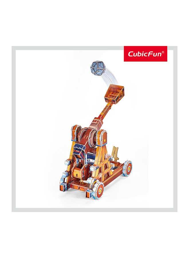 CubicFun National Geographic 3D Puzzle Catapult 84 Pieces - Explore Basic Principles of Energy And Long-Distance Trajectories, For 8 Years + - Image 3
