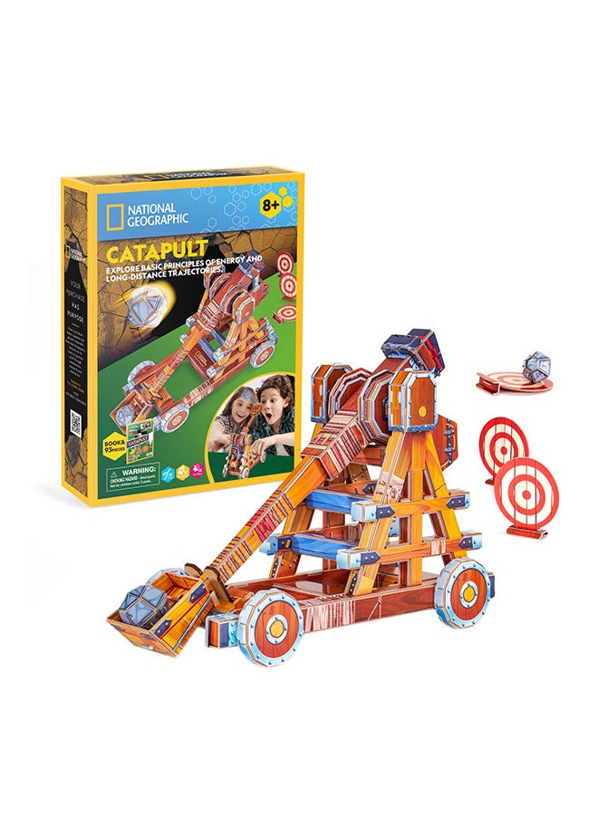 CubicFun National Geographic 3D Puzzle Catapult 84 Pieces - Explore Basic Principles of Energy And Long-Distance Trajectories, For 8 Years + - Image 1