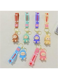 Arabest Labubu Keychain, Adorable Doll Wristlet Accessory Monster Bag Charm Present for Her  - Image 4
