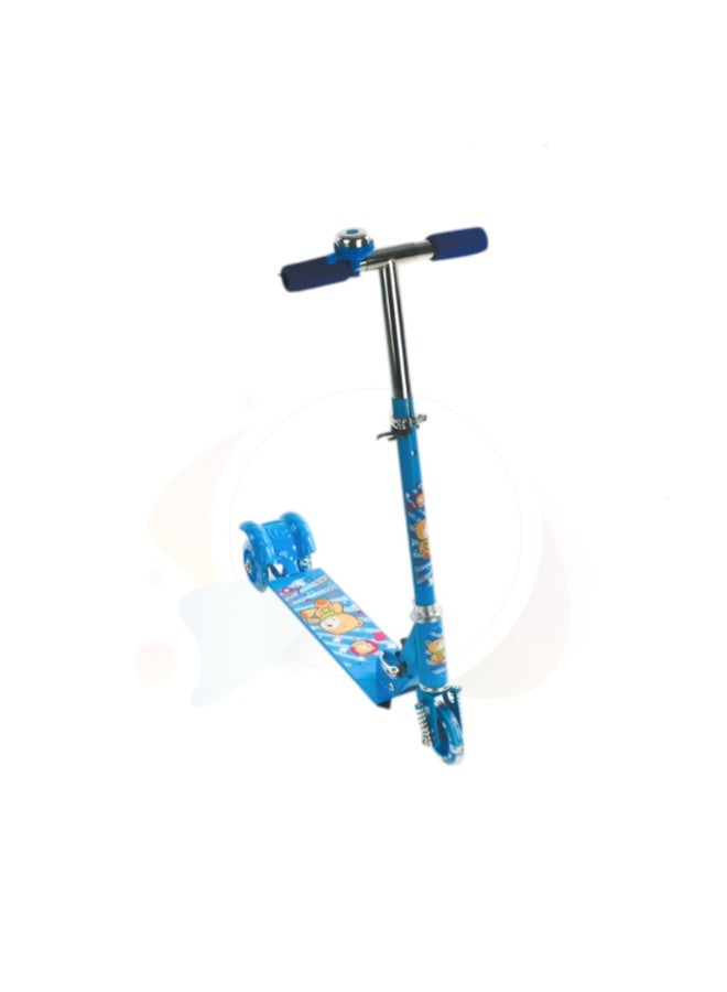 Metal Adjustable Folding Design 3 Wheel Kids Kick Scooter With Light Wheel Blue - Image 1
