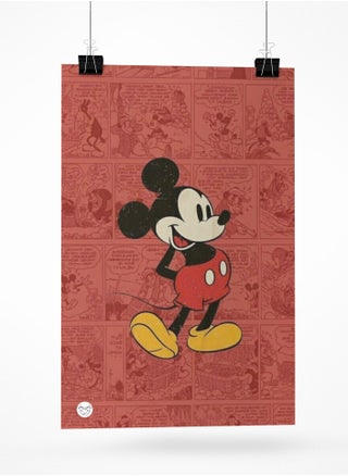 Poster with Mickey Mouse design printed on a red background - pzsku/ZE36DFB7BADA61F56A46FZ/45/_/1702747018/3e929d3f-32f3-4214-81b2-a66b5042506b