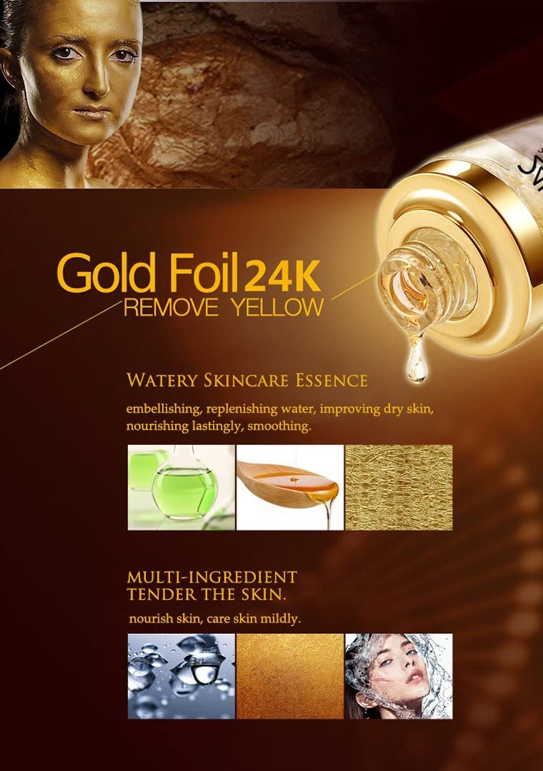 BIOAQUA 24K Gold Essence Collagen Skin Face Moisturizing Hyaluronic Acid Anti-Aging Mask Natural Extract - Image 2