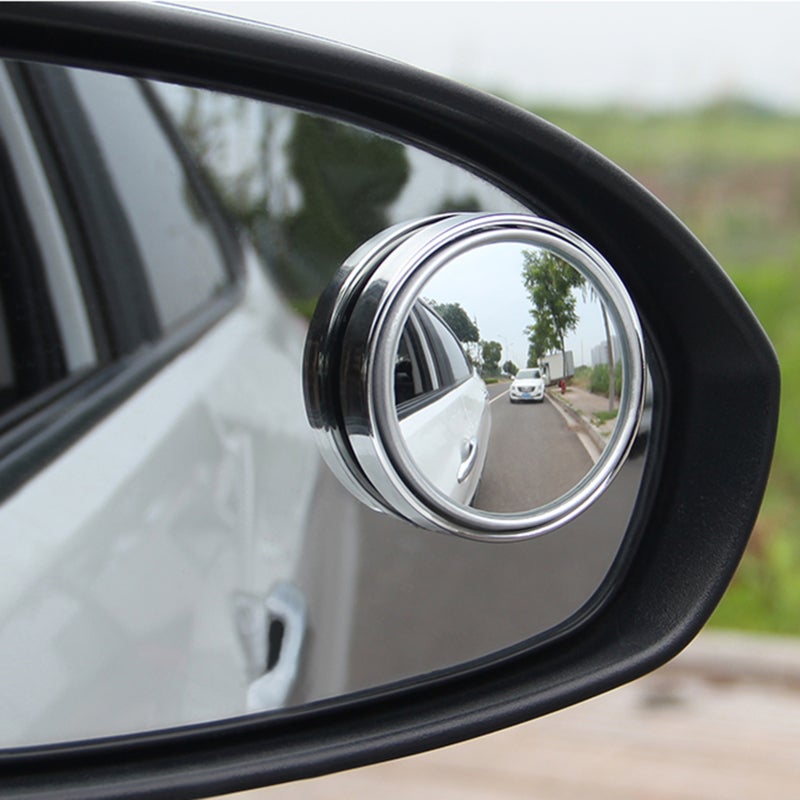 Blind Spot Car Mirror 2" HD Frameless Ultrathin White Glass - 360° Rotate Sway Adjustable IP65 Waterproof Wide Angle Rear View Mirror Accessories for Trucks, Cars, SUVs, RVs, Vans - Image 2