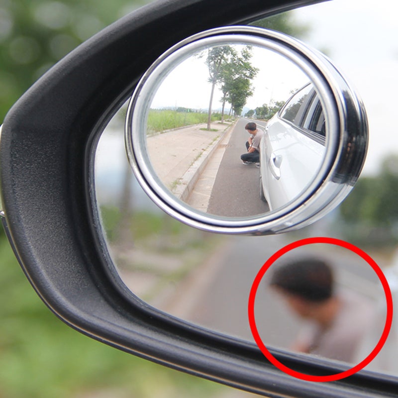 Blind Spot Car Mirror 2" HD Frameless Ultrathin White Glass - 360° Rotate Sway Adjustable IP65 Waterproof Wide Angle Rear View Mirror Accessories for Trucks, Cars, SUVs, RVs, Vans - Image 5