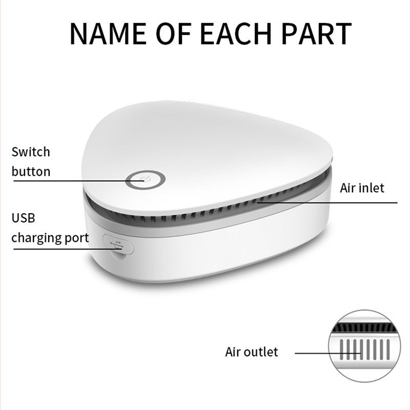 Qi Ta Portable Ozone Air Purifier Sterilizer, Mini Refrigerator Deodorizer for Fridge Closet Shoe Cabinet Odor Removal & Fresh-Keeping - English packaging, Chinese manual - Image 3