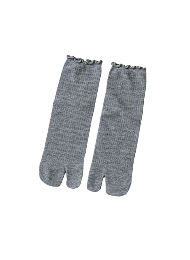 3 Pairs Women Japanese Tabi Flip Flops Split Two Toe Sandal Socks Ruffle Frilly Sports Casual Socks - Image 4