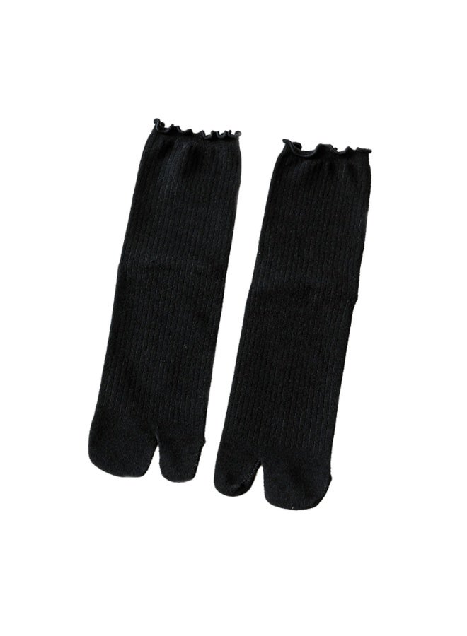 3 Pairs Women Japanese Tabi Flip Flops Split Two Toe Sandal Socks Ruffle Frilly Sports Casual Socks - Image 3