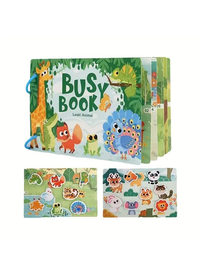 Forest Animals Busy Book For Kids Over 3 Years Old Educational Learning Activity Toy - Image 1