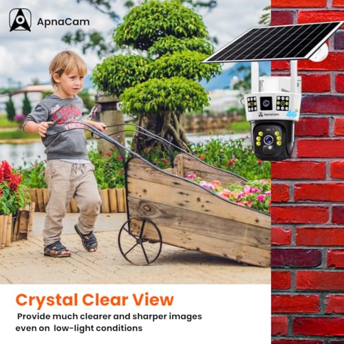 ApnaCam 8Mp Solar 4G SIM Support Pan & Tilt Zoom Dual Lens CCTV Camera, Outdoor Camera, Weatherproof, 2 Way Talk, Motion Detect, Supports SD Card Up to 256 GB Use for Factories,Farms,etc - Image 4