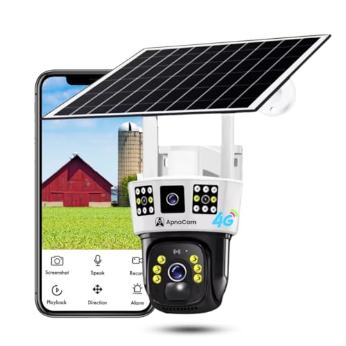 ApnaCam 8Mp Solar 4G SIM Support Pan & Tilt Zoom Dual Lens CCTV Camera, Outdoor Camera, Weatherproof, 2 Way Talk, Motion Detect, Supports SD Card Up to 256 GB Use for Factories,Farms,etc - Image 1