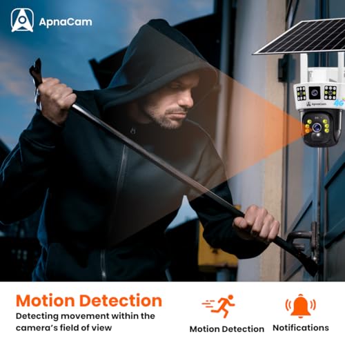 ApnaCam 8Mp Solar 4G SIM Support Pan & Tilt Zoom Dual Lens CCTV Camera, Outdoor Camera, Weatherproof, 2 Way Talk, Motion Detect, Supports SD Card Up to 256 GB Use for Factories,Farms,etc - Image 3