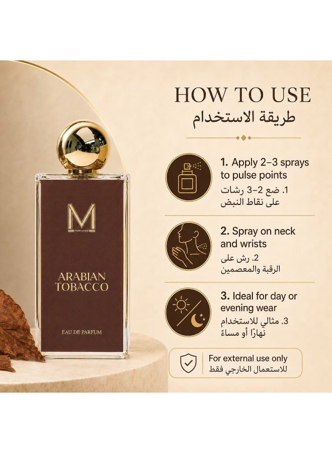 VM PERFUMES Arabian Tobacco Eau de Parfum 100ml – Oriental Fragrance with Tobacco, Oud & Leathery Notes for Bold, Confident Wear - Image 5
