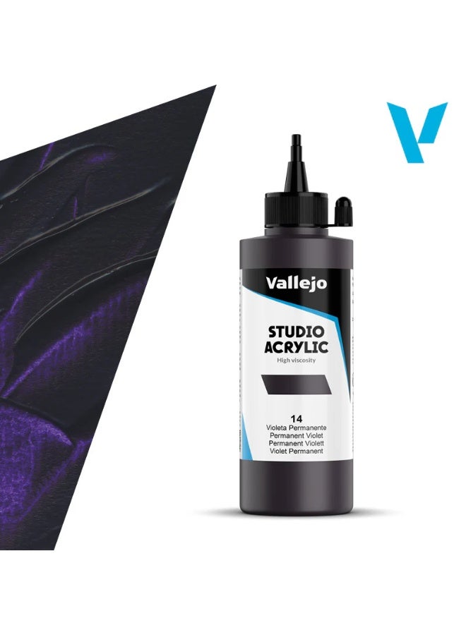 فاليجو طلاء أكريليك للفنانين 14 بنفسجي دائم 200 مل - درجة الاستوديو، مقاوم للضوء وغير سام