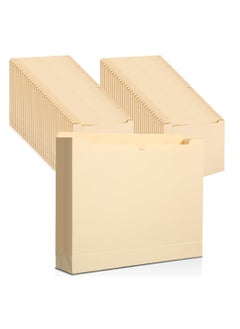 KASTWAVE 20 Pcs 2 Inch Manila File Jackets Bulk, Reinforced Straight Cut Tab, Heavy Duty Expansion File Pocket Folders, Letter Size  - Image 1