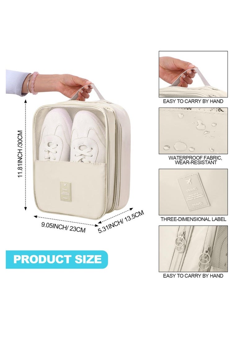Captaintech Pcs Shoe Bags for Travel Holds 3 Pair of Shoes Portable Shoe Storage Pouch Waterproof Shoe Packing Cubes with Handle Shoe Organizer Travel for Suitcase Daily Use, Classic Colors  - Image 2