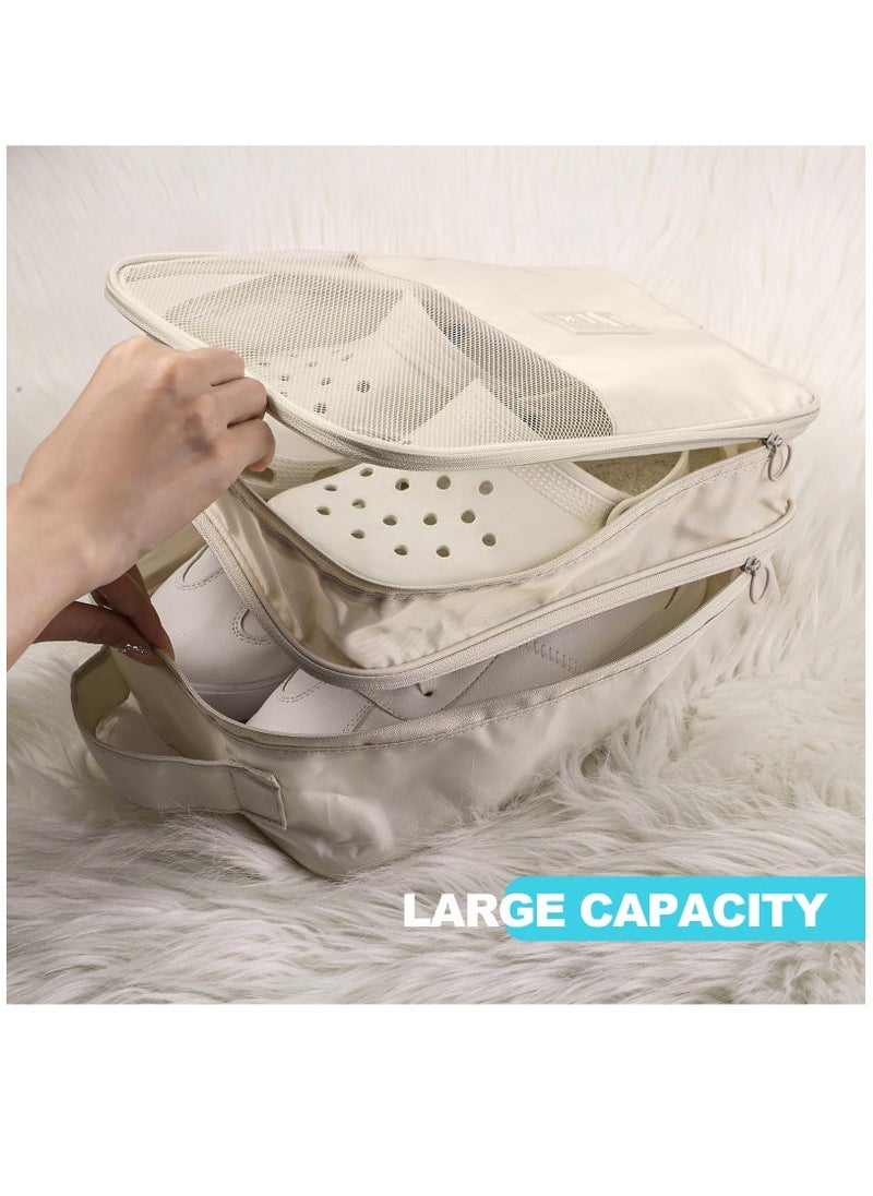 Captaintech Pcs Shoe Bags for Travel Holds 3 Pair of Shoes Portable Shoe Storage Pouch Waterproof Shoe Packing Cubes with Handle Shoe Organizer Travel for Suitcase Daily Use, Classic Colors  - Image 3
