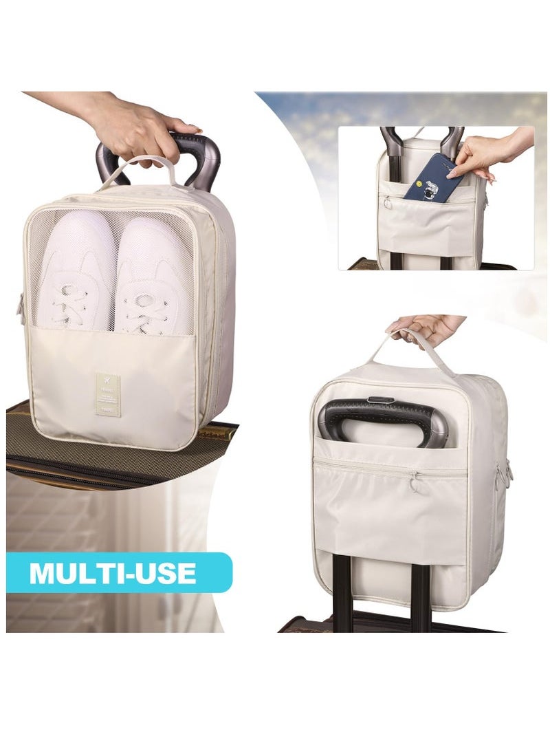 Captaintech Pcs Shoe Bags for Travel Holds 3 Pair of Shoes Portable Shoe Storage Pouch Waterproof Shoe Packing Cubes with Handle Shoe Organizer Travel for Suitcase Daily Use, Classic Colors  - Image 4
